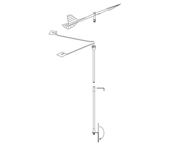 Scout Antena VHF 1,0 m KM-4 -Windex Ready