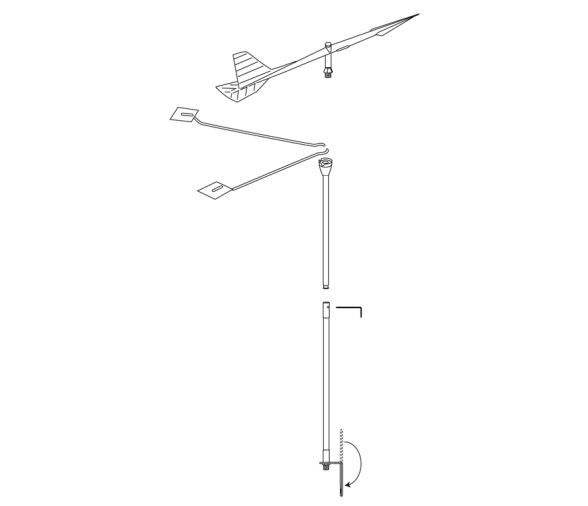 Scout Antena VHF 1,0 m KM-4 -Windex Ready