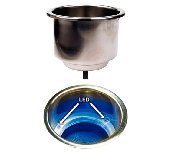 Seachoice Portabebidas acero inox con LED