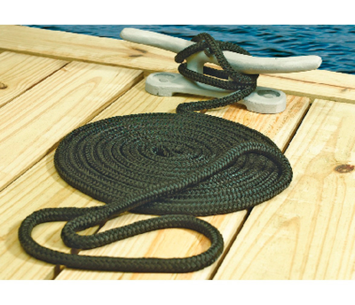 Seachoice Cabo Amarre Nylon Doble Trenzado Negro 19 mm