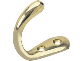 Small Brass Single Coat Hook 53mm
