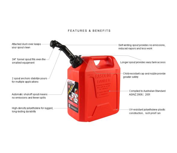 Seaflo Bidón de Gasolina con Cierre Automático