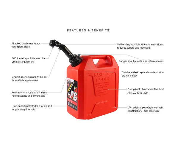 Seaflo Bidón de Gasolina con Cierre Automático