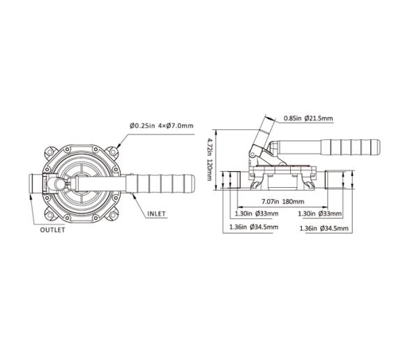 Seaflo Bomba de Achique Manual SFDHA-G720