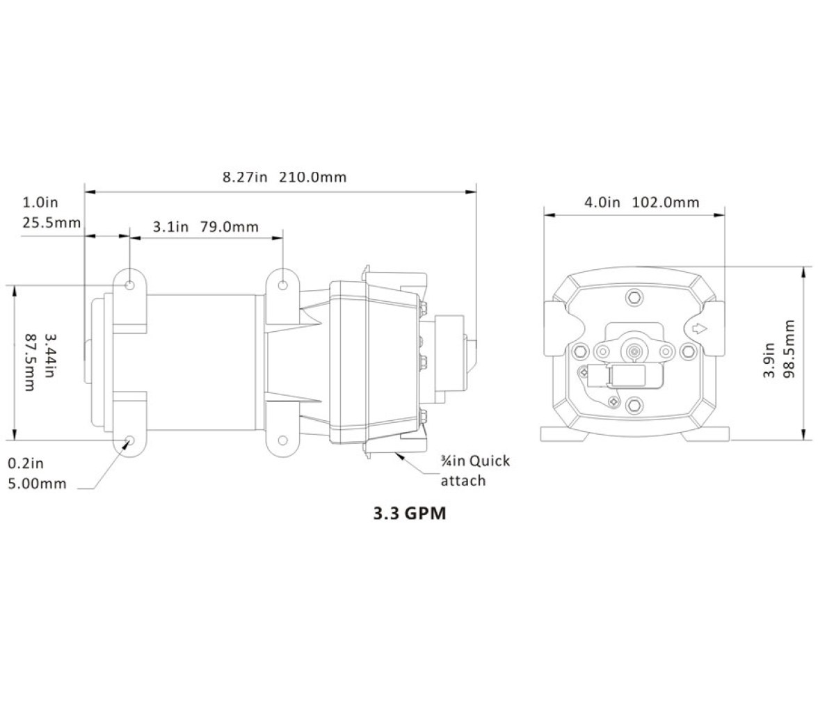 Bomba de Presion 12.5 L-Min 2.4 Bar 12 V