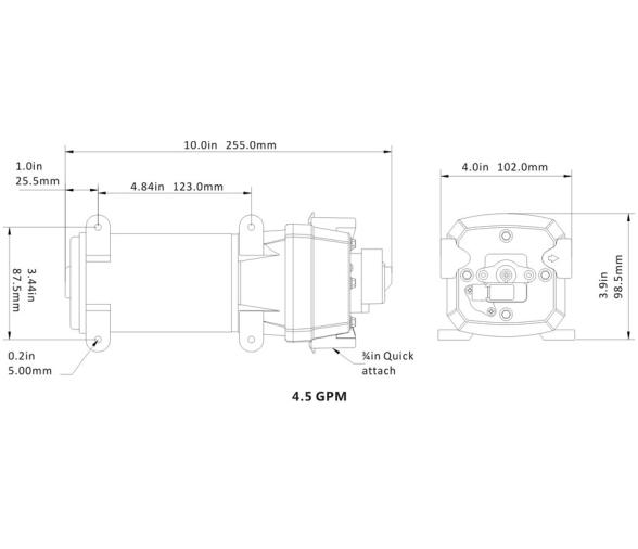 Bomba de Presion 17 L-Min 2.8 Bar 12 V