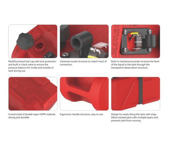 Seaflo Depósito de Combustible 24L con Indicador.