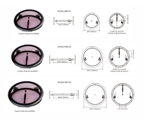 Seaflo Escotilla de cubierta Redonda - Serie 02 Negro