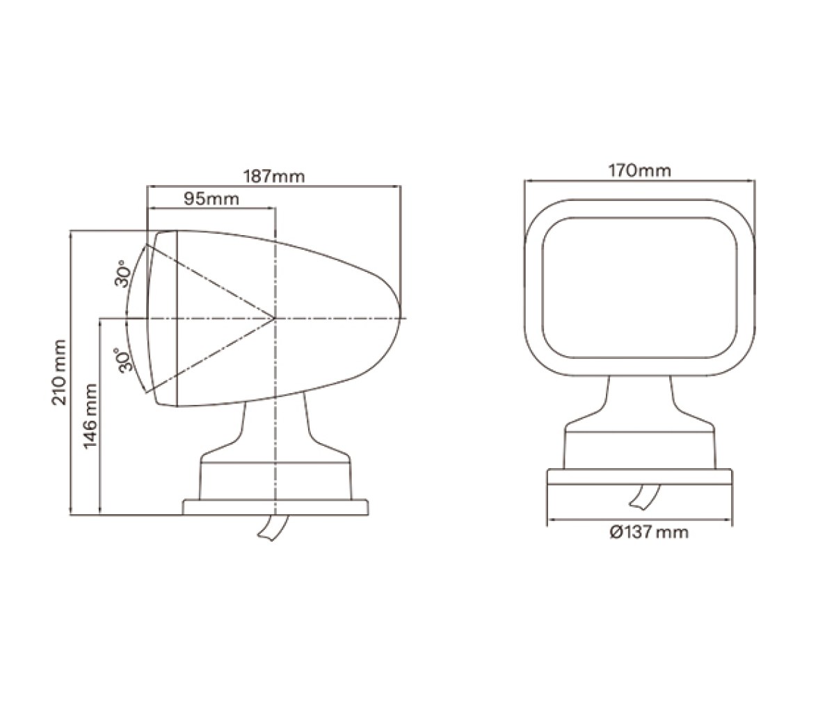 Seaflo Foco LED con control remoto por cable 2700LM