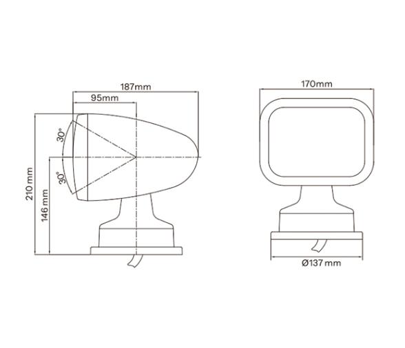 Seaflo Foco LED con control remoto sin cable 2700LM