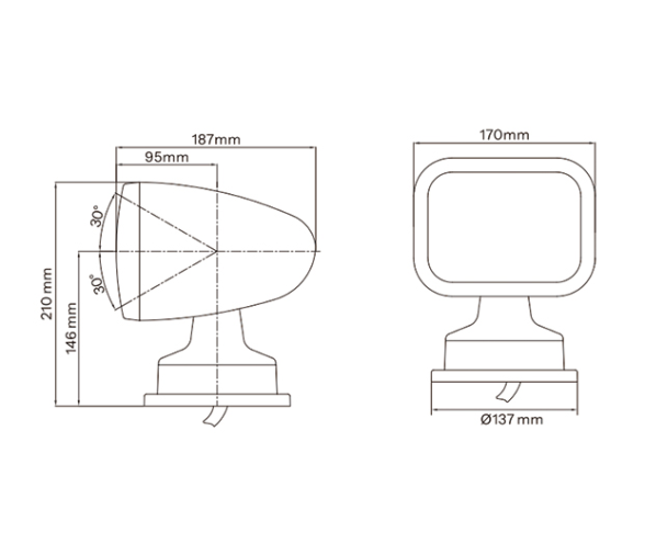 Seaflo Foco LED con control remoto sin cable 2700LM