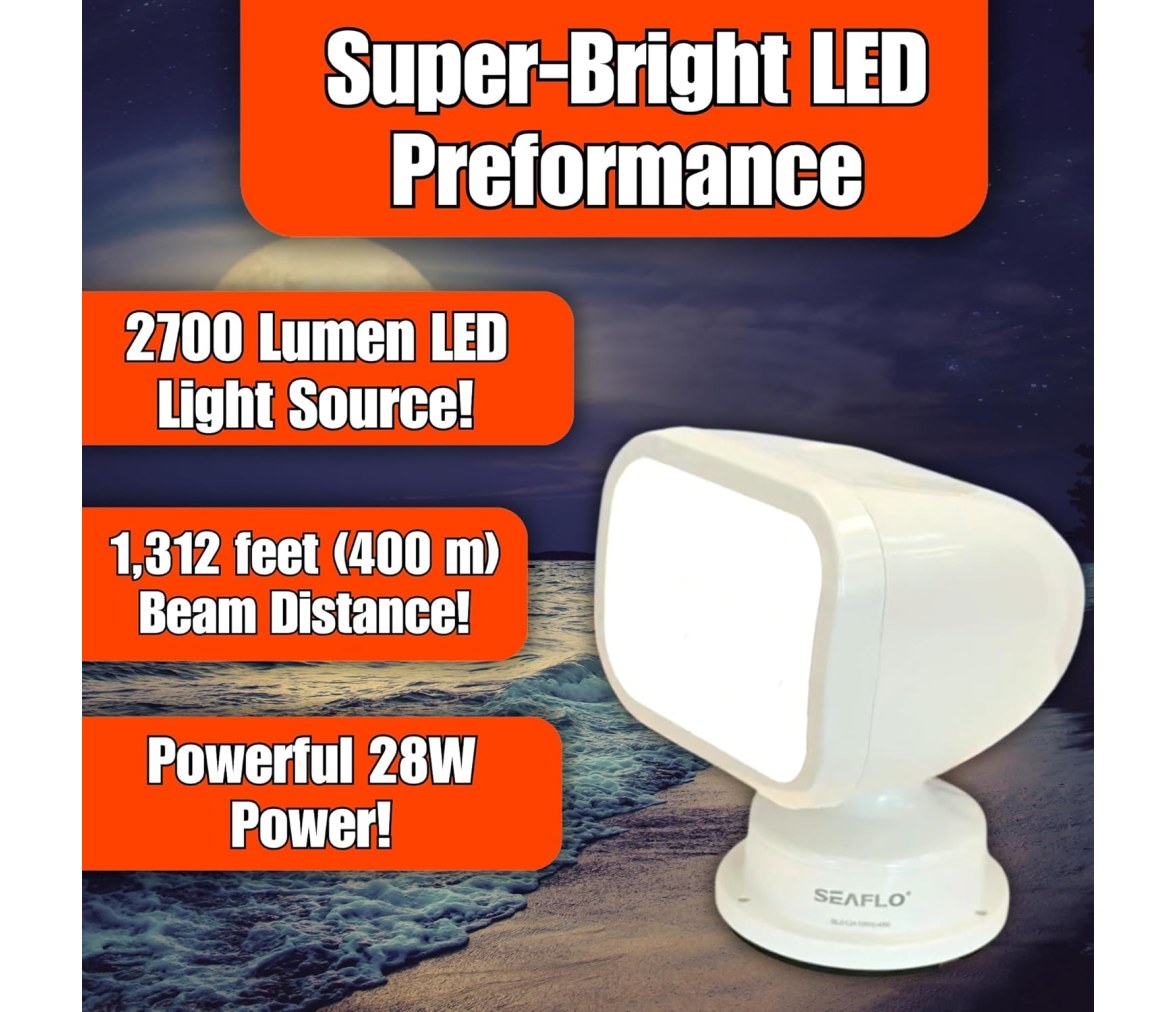 Seaflo Foco LED con control remoto sin cable 2700LM