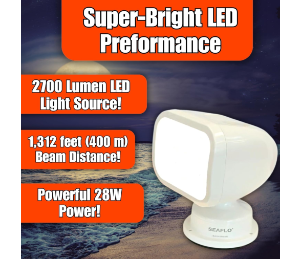 Seaflo Foco LED con control remoto sin cable 2700LM