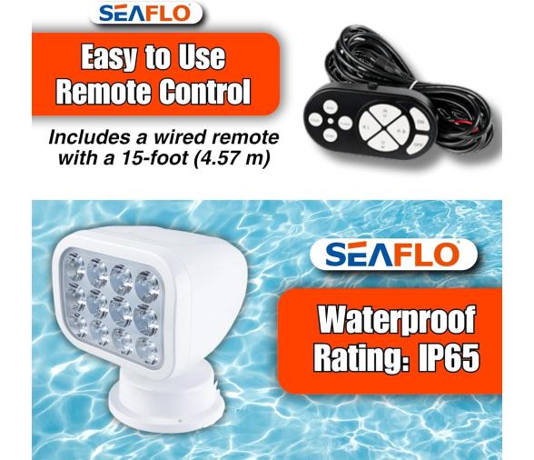 Seaflo Foco LED con control remoto por cable 2700LM