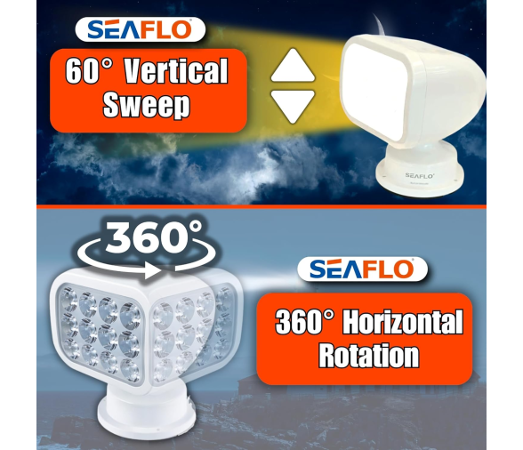 Seaflo Foco LED con control remoto sin cable 2700LM