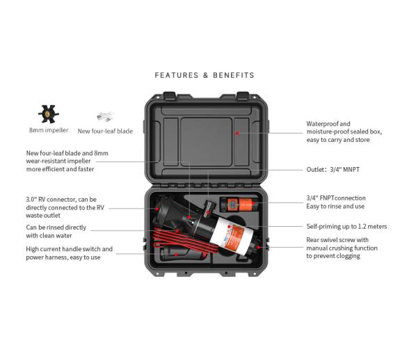 Seaflo Kit Portátil Bomba Maceradora 45 LPM