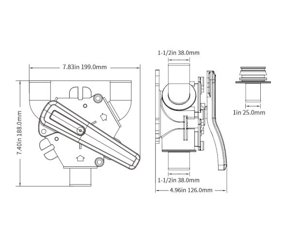 Seaflo Llave Válvula de Tres Vías