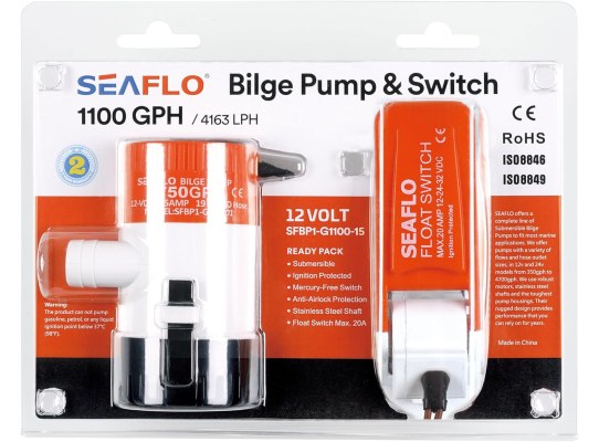 SEAFLO Pack Bomba de Achique Sumergible 1100 + Flotador