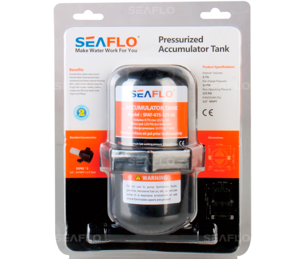 Seaflo 1L Pressurized Accumulator Tank
