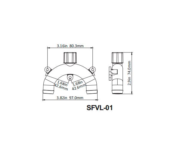 Seaflo Valvula Codo Antisifon para Inodoros