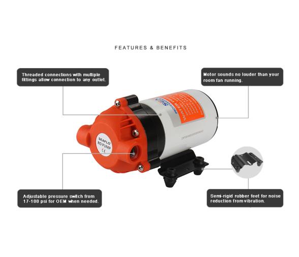 Seaflo Bomba de Alta Presion 7 L-Min 8.3 Bar 12 V