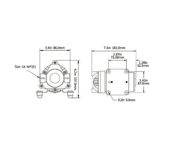Seaflo Bomba de Alta Presion 7 L-Min 8.3 Bar 12 V