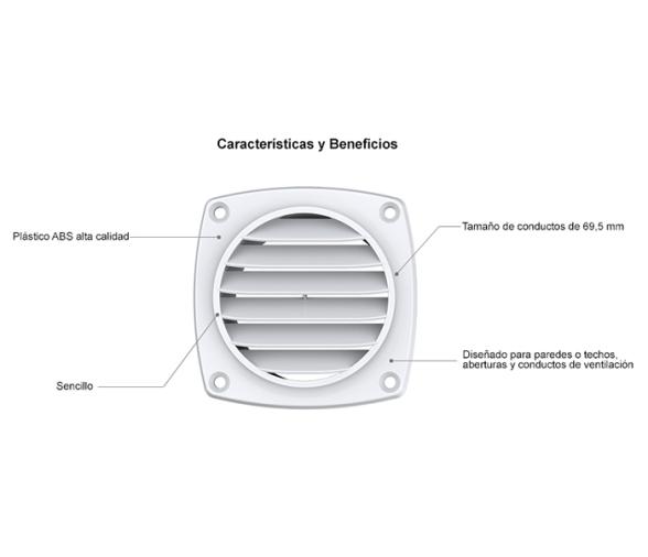 Seaflo Rejilla  Ventilacion y Aireacion Redonda