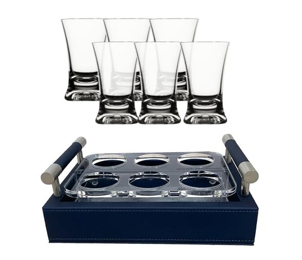 Set Bandeja Polipiel + Vasos Chupito, 6 uds. – Blue - Marine Business