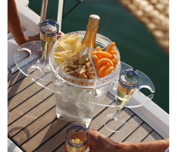 Set Champanera con Fuente Aperitivo y Soportes Copas