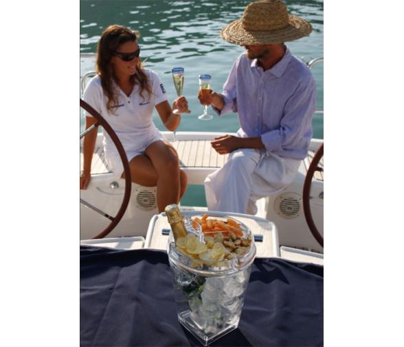 Set Champanera con Fuente Aperitivo y Soportes Copas