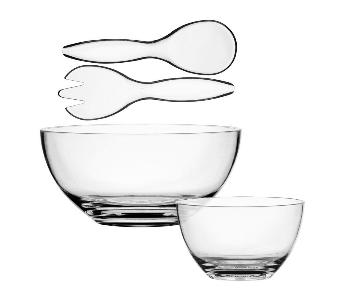 Set Ensaladera con Cubiertos + 6 uds Bol Bahamas – Clear - Marine Business