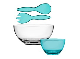 Set Ensaladera con Cubiertos + 6 uds Bol Bahamas – Turquoise - Marine Business