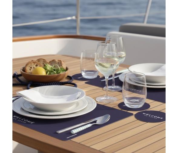 Individuales y Posavasos Antimicrobiales – Classic Blue, 6 uds - Marine Business