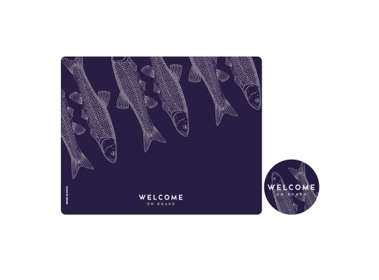 Set Individuales y Posavasos Antimicrobiales Fish Blue, 6 uds - Marine Business Set Individuales y Posavasos Antimicrobiales Fish Blue, 6 uds - Marine Business