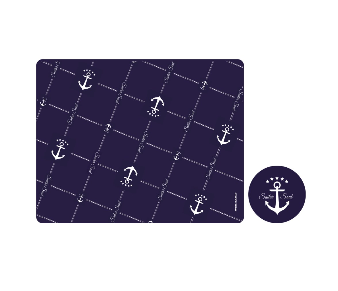 Set Individuales y Posavasos Antimicrobiales – Sailor - 6 uds. - Marine Business