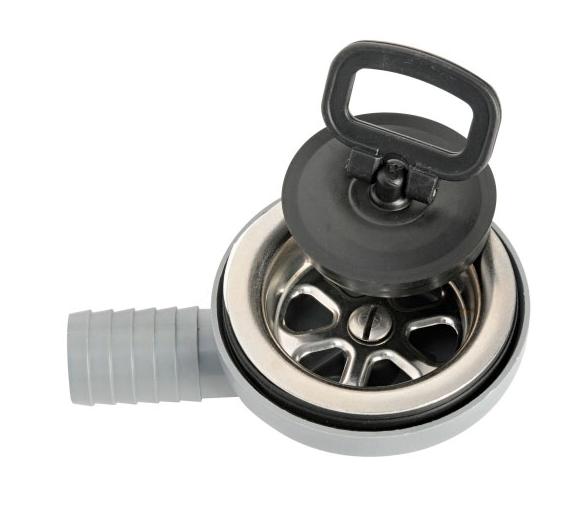 Sifon Descarga en Acero Inoxidable con Tapon