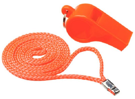Silbato Naranja para Chaleco Salvavidas con Cordon