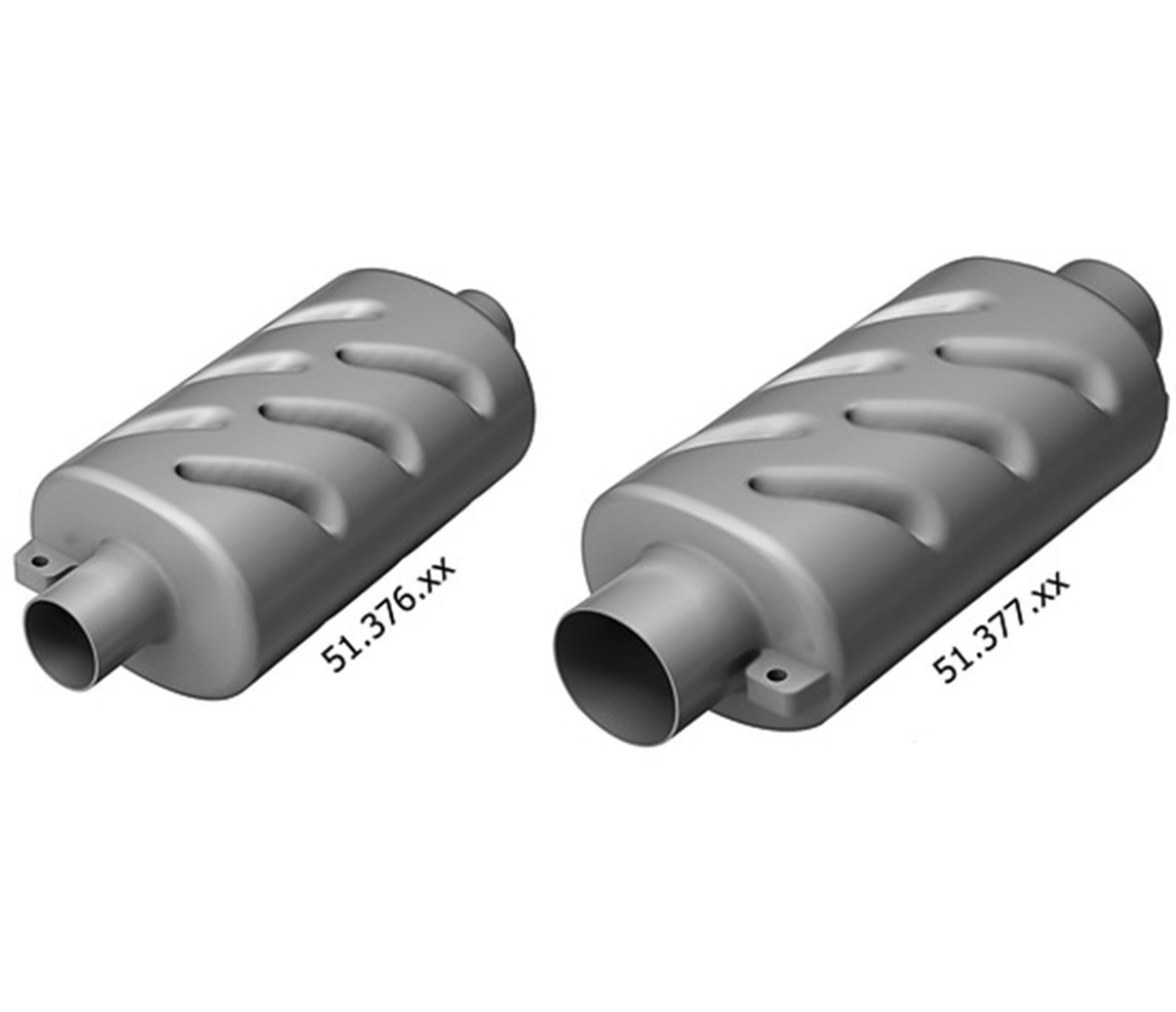 Silenciador horizontal para motores refrigerados por agua