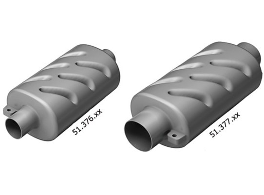 Silenciador horizontal para motores refrigerados por agua
