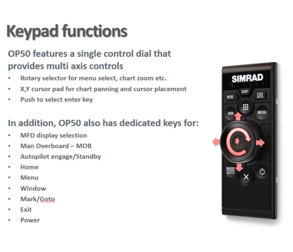 Simrad Control remoto Op50, vertical