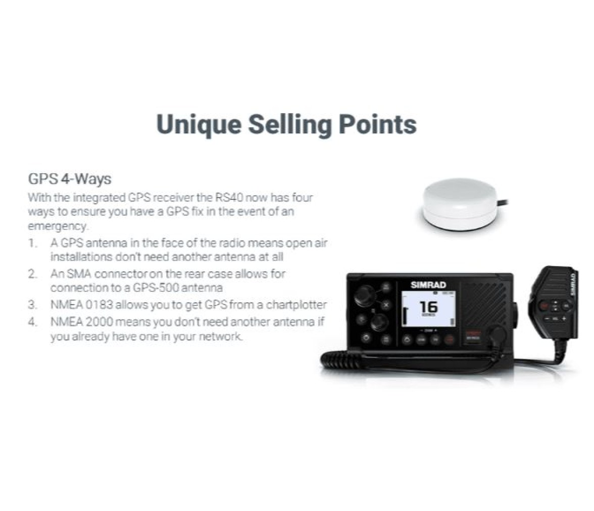 Simrad RS40 VHF con DSC y AIS Receptor