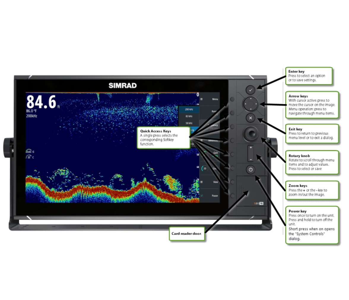 Simrad S2016, ecosonda,16 Pulgadas, sin transductor