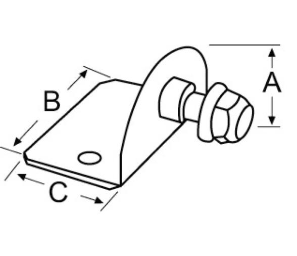 Soporte Amortiguador Curvo con Perno Roscado 8 mm