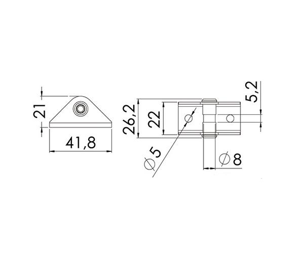 Soporte Amortiguador triangular con Tornillo central