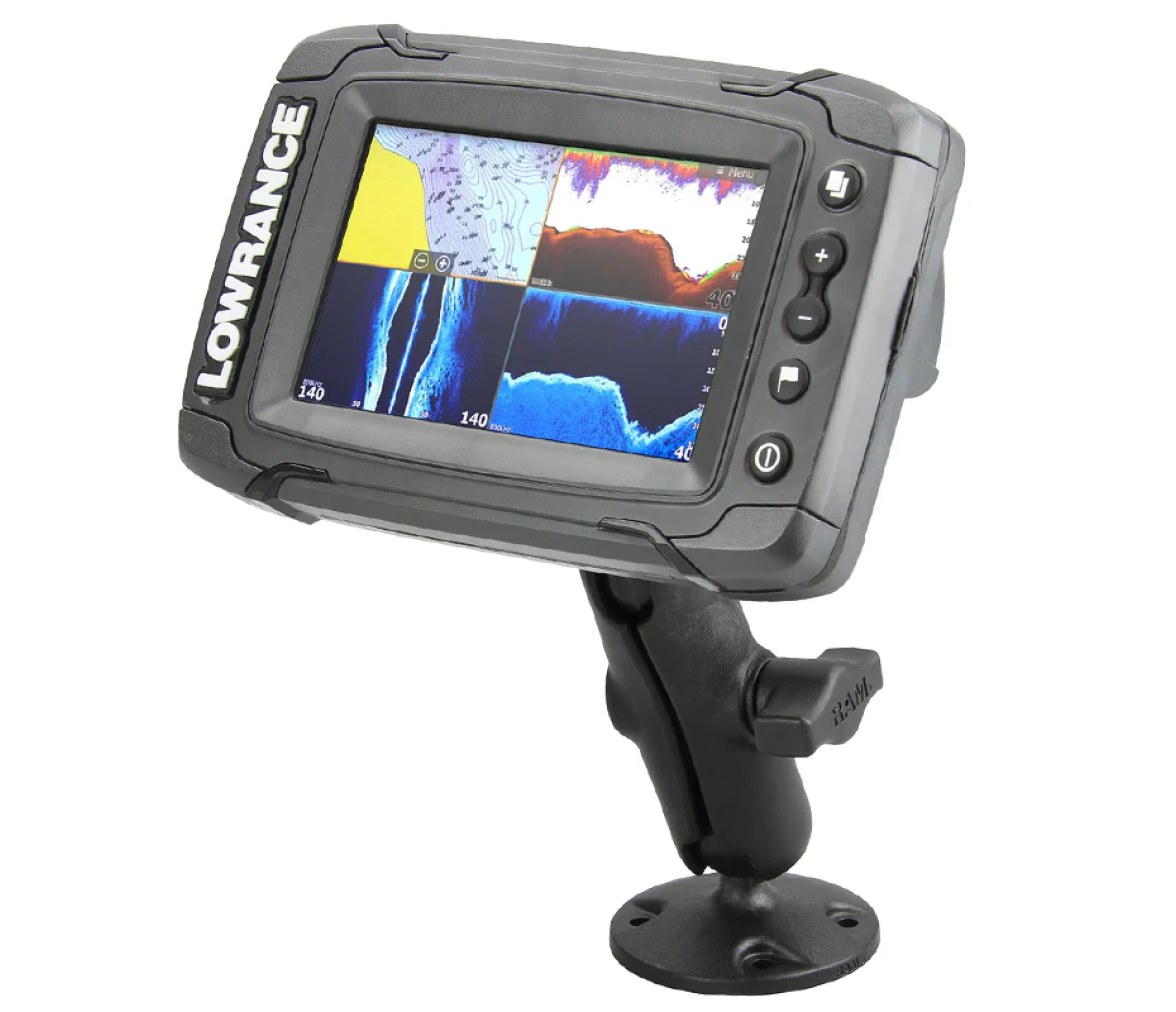Soporte compuesto de doble bola para serie Lowrance Elite-4 y Mark-4