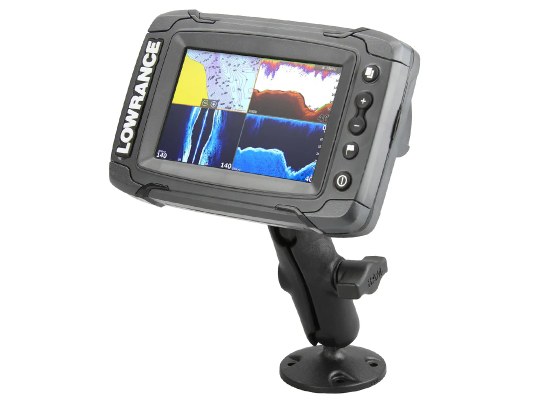 RAM Composite Double Ball Mount for Lowrance Elite-4 & Mark-4 Series