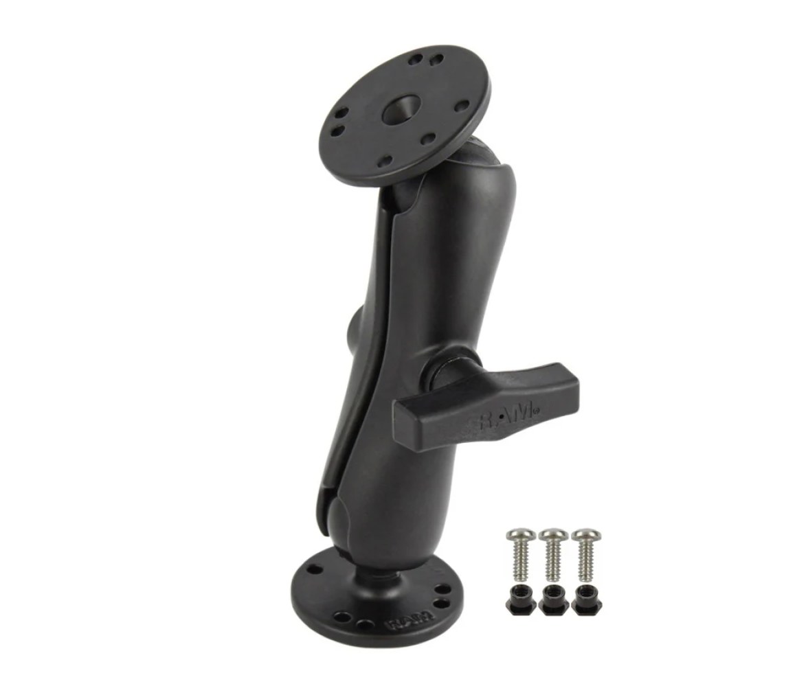 Soporte de bola doble RAM con hardware #6-32 para Garmin Fishfinder
