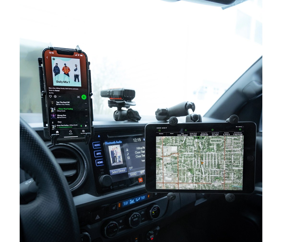 Soporte de bola RAM con doble bola y soporte para clip de raíl Garmin