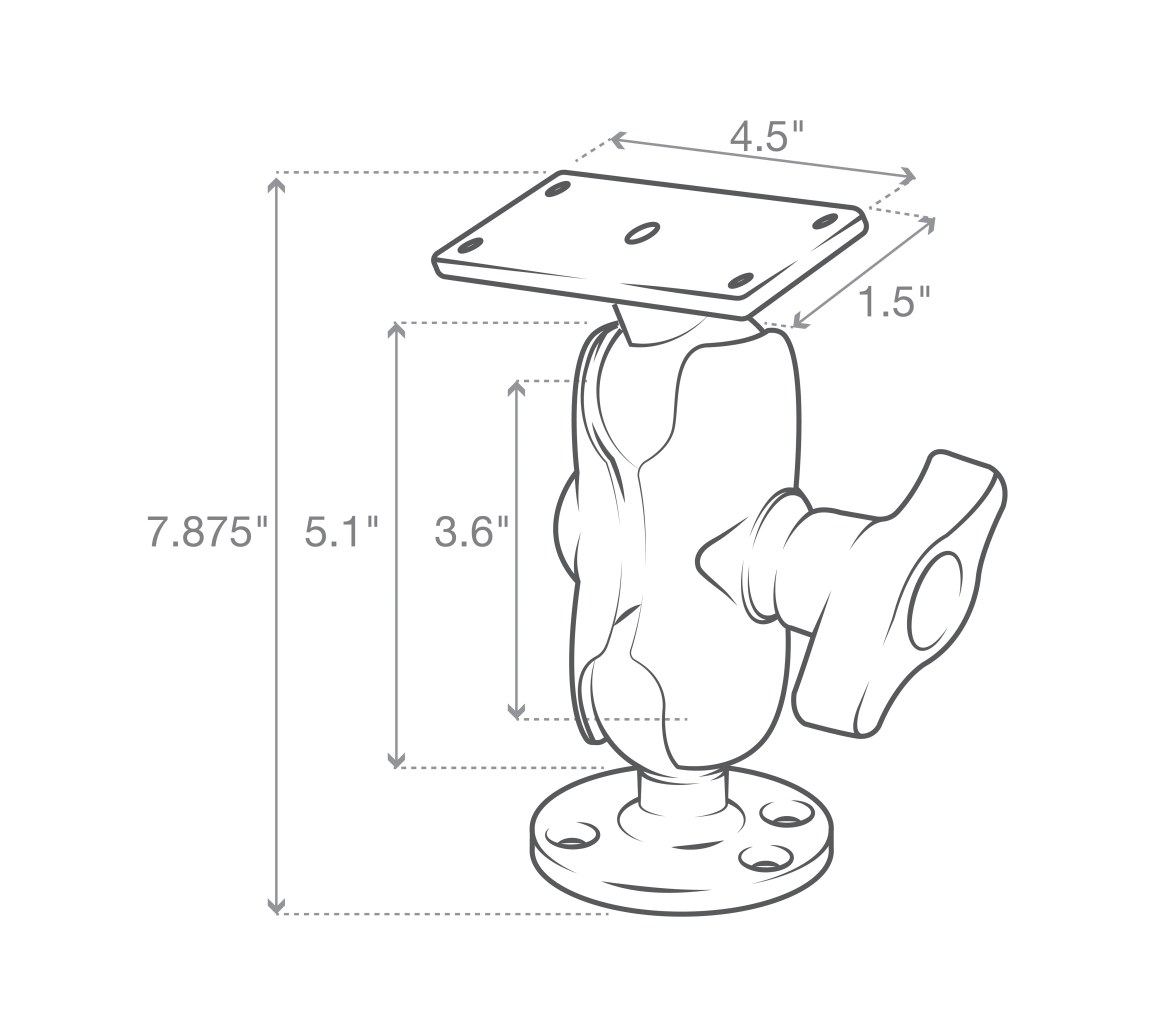 Soporte de bola RAM-Down para Humminbird Helix 8-10 y serie XPLORE