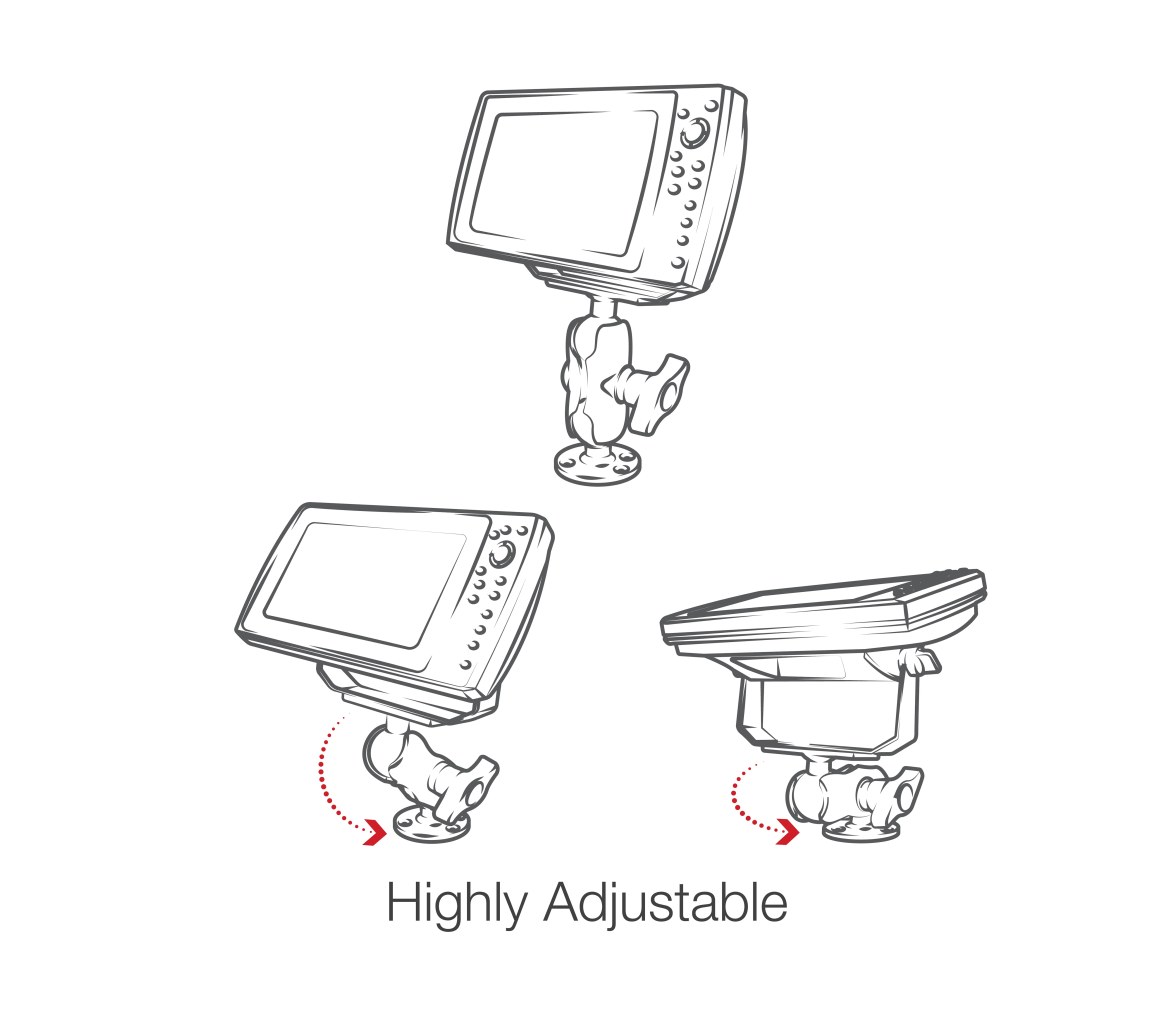 Soporte de bola RAM-Down para Humminbird Helix 8-10 y serie XPLORE